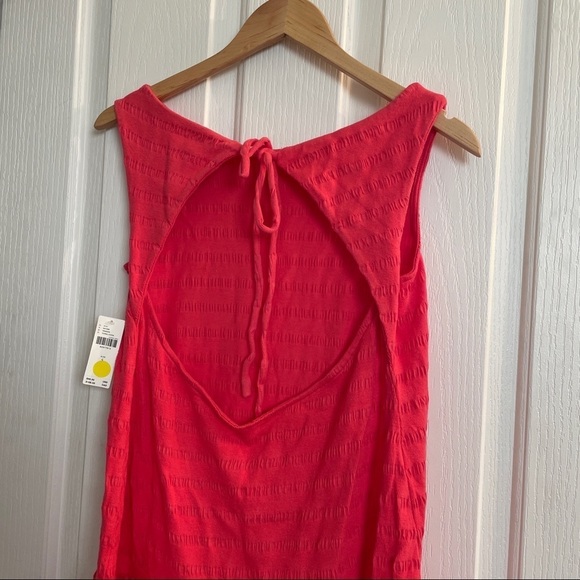 NWT Anthropologie Flounced Open Back Mini Dress Size Small Summer Coral Teaberry - Picture 7 of 9